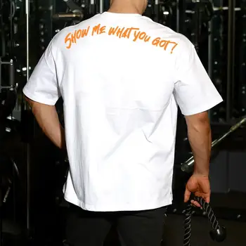 Liber Casual tricou Barbati Sală de Fitness Short sleeve T-shirt de Vara din Bumbac Imprimat tricou Topuri de sex Masculin Antrenament Crossfit Îmbrăcăminte