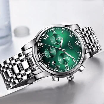 LIGE 2020 NOU Brand de Top Verde de Apă Fantoma de Moda de Lux pentru Barbati Ceasuri Sport din Oțel Cronograf Cuarț Ceas pentru Bărbați часы мужские