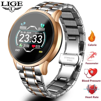 LIGE 2020 Nou Ceas Inteligent Tensiunii Arteriale de Oxigen Fitness Brățară Ceas Monitor de Ritm Cardiac IP67 Bărbați Femei Sport Smartwatch+Cutie