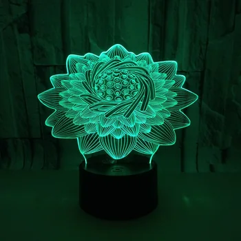 Lotus 3d Lampa de Birou Creativ Usb cu Led-uri 3d Corpuri de iluminat Atinge Iluzia Colorate Lotus a Condus Lumina de Noapte Luminaria De Mesa Copii Lampa
