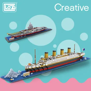 LOZ Blocuri de Diamant Technic Cărămizi, Blocuri de Jucărie RMS Titanic, Nava cu Aburi Model de Barcă Jucarii pentru Copii Micro Creator 9389