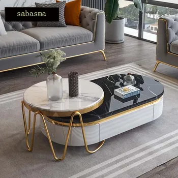 Lumina de lux Nordice, masă de cafea, TV cabinet set de living modern, minimalist, multi-funcție de marmură de masă de ceai