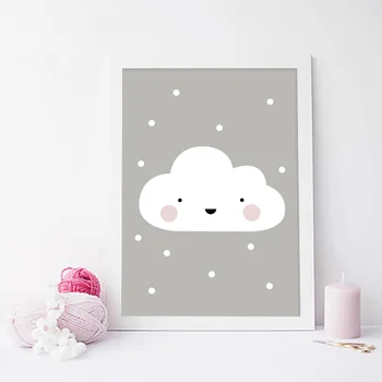 Luna Roz Cloud Star Pepinieră Copil Poster De Arta Drăguț Decorative De Imprimare De Decorare Pictura Pe Perete Poza Nordic Copil Copil De Cameră Decor