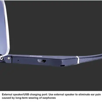Mai nou Bluetooth Ochelari Inteligente Wireless Sport Căști Cu Microfon Anti-Blue Light Smart ochelari de Soare 80h de Așteptare