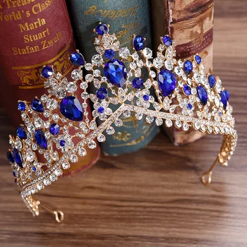 Mai Nou Design European Red Crystal Crown Pălării De Nunta Mireasa Accesorii De Par, Bijuterii De Mireasa, Diademe, Coroane Princess