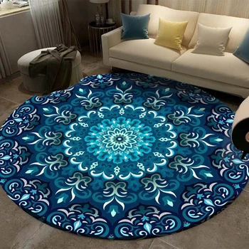 Mandala Rotund Covoare și Covoare în Stil Boem Camera de zi Dormitor Florale Imprimate Canapea Scaun Decor Anti-Alunecare Covorase Tapete