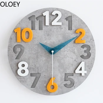 Mare 3d Ceas de Perete din Lemn Mecanism de Ceas de Arta Tăcut de Lux, Ceasuri de Perete Gri Acasă Decor Camera de zi Ceas de disc de Vinil Ceas 2020
