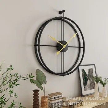 Mare Vintage Din Metal Ceas De Perete Cu Design Modern Pentru Biroul De Acasă Decor Agățat Ceasuri Living Clasic Scurtă Europene Ceas De Perete