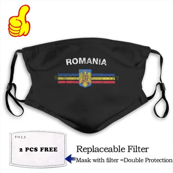 Masca de fata Drapelul românesc - românească Emblema & Romania Flag moda design amuzant negru Reutilizabile Măști de Protecție