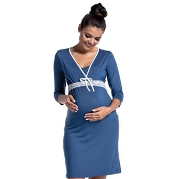 Maternitate Dantelă Adânc V-gât Alăptează cămașă de noapte Gravide, Femei care Alapteaza Rochie Sleepshirts de Moda de Maternitate Sleepwear