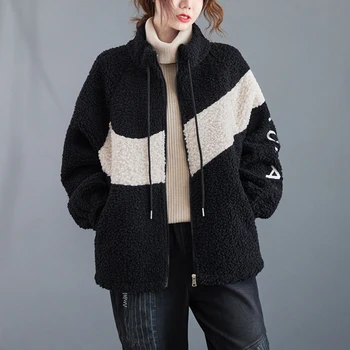 Max LuLu 2020 Iarna Coreean Îmbrăcăminte De Lux Doamnelor Pierde Haina De Blana Femei Casual Imprimat Jachete Calde De Epocă Streetwear Plus Szie
