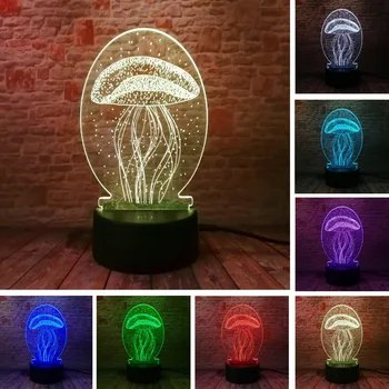 Meduze Colorate LED 7 Culori Gradient de Reglaj Lumina de Noapte Tabelul de Dormit Lampa Decor pentru Copil Ziua de Crăciun