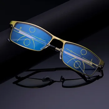 MEIXI cadru Metalic multi se concentreze ochelari progresive, lentile de rășină femei bărbați Anti-albastru ochelari de citit +1.0 1.5 2.0 2.5 3.0 3.5