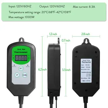 Meterk Termostat Electronic Digital cu LED termostat de Reproducere Controler de Temperatura cu Termocuplu cu Priza AC 90V~250V