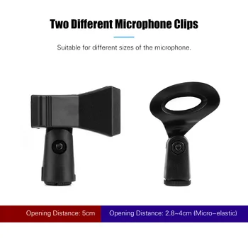 Microfon Suport Trepied Boom Model de Podea Reglabil pe Înălțime Greutate de Lumină Grele Pliabil cu 2 Mic Clip Titularii