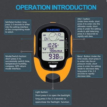 Militare Digitale GPS Calculator de Biciclete Vitezometru, Busola Drumeții Supraviețuire Busola în aer liber Camping Drumetii Alpinism Altimetru