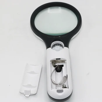 Mini Buzunar Oglindă Dublă Lectură 3 LED 3X&45X Lupă Obiectiv Portabile Microscop de Lectură Bijuterii Lupă