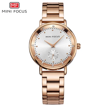 MINI FOCUS Moda Doamnelor Ceas Pentru Femei Brand de Lux Reloj Mujer Montre Femme Relogio Feminino Rose Gold Curea din Otel Inoxidabil