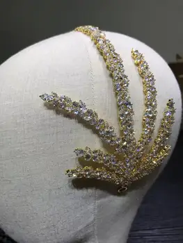 Mireasa Accesorii De Par, Nunta De Argint Coroana De Aur Crystal Headband , Printesa Concurs Diademe, Bal, Banchet Bijuterii A01171