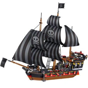 MOC Black Pearl Nava Compatibil Cu Nave Pirat 4184 4195 Caraibe Model Blocuri Băieți Cadouri de Ziua de nastere Copil Jucării