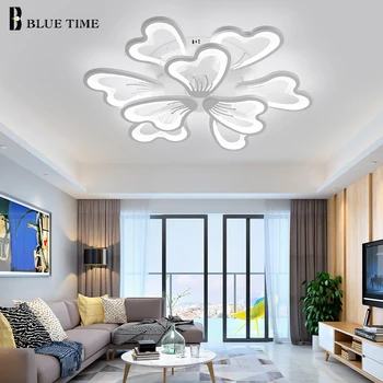 Moda de Design cu Led-uri Moderne Candelabru Pentru Living Dormitor Hol Acrilic Alb Negru Iluminat Interior Plafon Candelabru Lampă