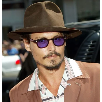 Moda Johnny Depp Mici Stil Rotund Ochelari De Soare Barbati Femei Clare Fumurii Obiectiv Design De Brand Party Show-Ochelari De Soare Oculos De Sol