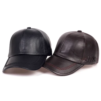 Moda Solide din Piele de Iarnă Șapcă de Baseball pentru Bărbați Snapback Toamnă Caldă Capace Negre Femei Os Masculino Mens pălării și Pălării gorras