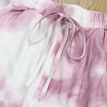 Moda Tie Dye Set Pentru Baby Boy Fata tip Boutique, Costum Toamna-Iarna Copil tricou Casual Top+Pantaloni Sport 2PC Costum Copil Pijamale 8T