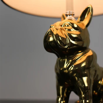 Modern Câine lampă de Masă Aur Ceramică de Masă Lămpi Pentru Camera de zi Dormitor Nordic Birou de Studiu Decor Acasă Lumina E27 Noapte, Lampă de Noptieră