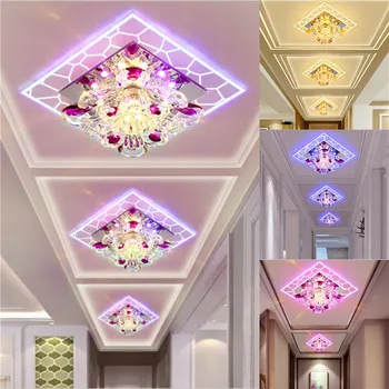 Modernă cu LED-uri Cristal Plafon Circulare Ușoare Mini Lampă de Tavan Luminarias Rotunda Lumină pentru Camera de zi Culoar, Coridor, Bucatarie