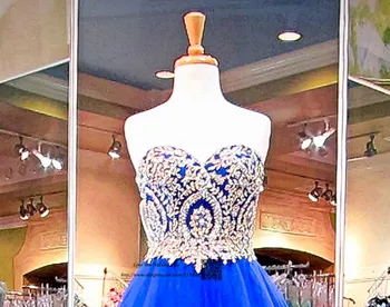 Modest Albastru Regal Gold Dantela Ieftine, Rochii Quinceanera Rochie de Minge Plus Dimensiunea Rochie de Bal 2017 Vestidos de Gutui Anos Absolvire