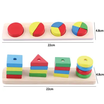 Montessori Din Lemn Oyuncak Forma De Potrivire 8 In 1 Set Cilindri Blocuri De Învățământ Jucării Pentru Copii Brinquedos Juguetes Brinqued62