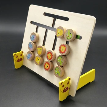 Montessori Jucărie, Culori și Animale Dublă față-Verso de Potrivire Joc de Raționament Logic de Formare Educative pentru Copii Jucarii pentru Copii jucarii din Lemn