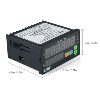 Multi-funcțional Dual LED Display Digital Counter 90~265V AC/DC Lungime Metru cu 2 Releu de Ieșire și Pulsul PNP NPN