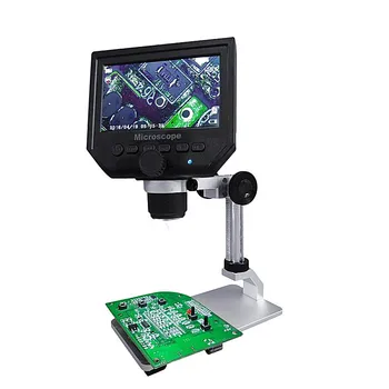 Mustool G600 Digital 1-600X 3.6 MP 4.3 inch HD Ecran LCD Microscop Continuă Lupa cu Aliaj Sta Versiune de Upgrade