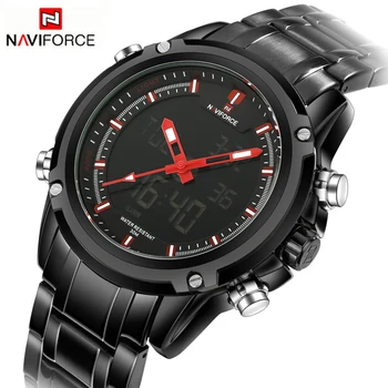 NAVIFORCE Top Brand de Lux Bărbați 3Bar cu LED-uri Impermeabil Sport Ceasuri Militare Om Cuarț Analog Ceas Digital Relogio Masculino