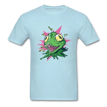 NEBUN ȘOPÂRLĂ VERDE T-shirt pentru Bărbați desen Animat Amuzant Cameleon Tricou Pentru Baieti de Înaltă Calitate Iguana Neagra Tricouri Tricou hombre Gecko Topuri