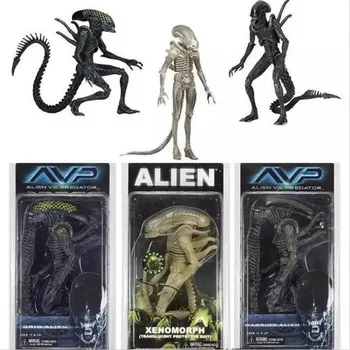 NECA Aliens vs Predator AVP Serie Grila Străin Xenomorph Translucid Prototip de Costum Războinic Străin de Acțiune Figura Model de Jucărie 18cm
