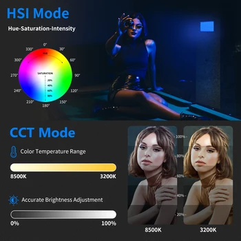 Neewer SL80 RGB Lumina Video cu Built-in Baterie Reîncărcabilă, 3200K–8500K, Video cu LED-uri de Lumină pentru Jocuri de noroc/YouTube/Vlog/Fotografie