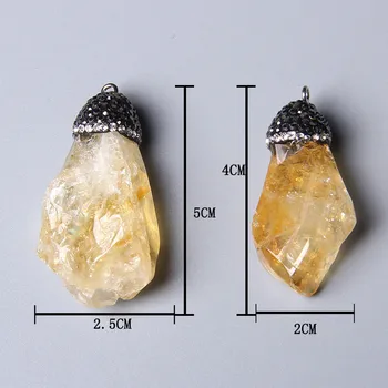 Neregulate naturale reale citrine cristal pandantiv farmec pentru a face bijuterii galben citrin cuarț colier cercei Accesorii