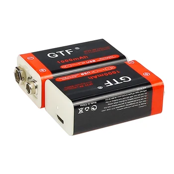 NOI 9V 1000mAh li-ion baterie Reîncărcabilă USB Micro Baterii de 9 v litiu pentru Multimetru Microfon cu Control de la Distanță Jucărie KTV utilizare