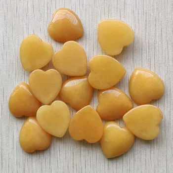 Noi, de bună calitate, piatra naturala galben forma de inima taxi cabochons margele pentru a face bijuterii 25mm en-gros 12buc/lot transport gratuit