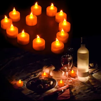 Noi Pâlpâie timp de 12 buc Pâlpâire de Lumină led fără flacără lumânare Tealight Ceai Lumanari Nunta Lumină lămpi de masă pentru dormitor