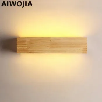 Nordic a CONDUS din lemn masiv Modern de Perete de Lumină oglindă Aplicatii de Iluminat Murales Lumini Pentru Baie interioară Lampă de Perete de Iluminat