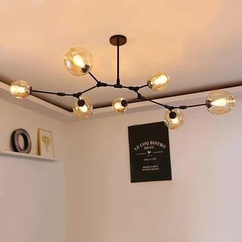 Nordic Stil Industrial LED Lumini Plafon de Sticlă Lampă de Tavan Restaurant Lampă de Agățat Living Lampa de Dormitor Cafe
