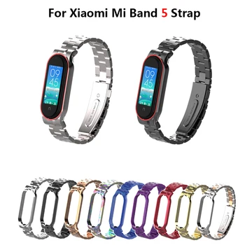 Noua Bratara Pentru Xiaomi Mi Band 4 5 Curea Smartwatch Mi Band 4 Din Otel Inoxidabil Bratara Din Metal Curea Universală Mi Band 5 Mi3