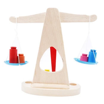 Noua Jucărie Educațională Montessori Mici de Lemn Nou Echilibru Scară Jucărie Cu 6 Greutati Pentru Copii baby