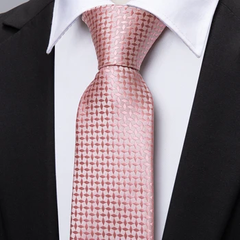 Noua Moda De Lux Coral Roz Cravate De Mătase Cadouri Pentru Bărbați Nunta Barry.Wang Cravate Batista Seturi Pentru Mire de Afaceri ÎNTR-5309