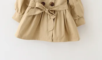 Noua moda de toamna Fete geaca de îmbrăcăminte pentru copii fata șanț jacheta copii fata straturi de Îmbrăcăminte exterioară cu centura de 0-4Y