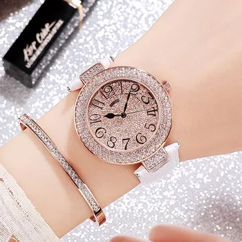 Noua Moda Femei Ceasuri Big Dial Stras Doamnelor Ceas de Lux pentru Femei Brățară Cuarț Ceas reloj mujer Dropshipping
